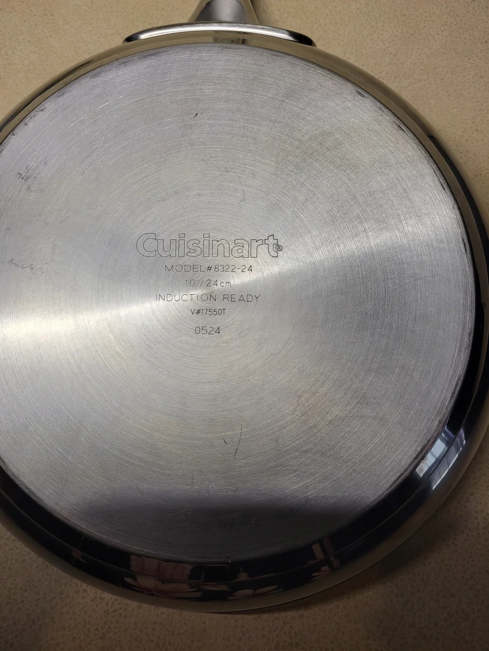 Cuisinart Induction Ready Stainless Steel Pan Model 8322-24 With Glass Lid - Picture 3 of 4